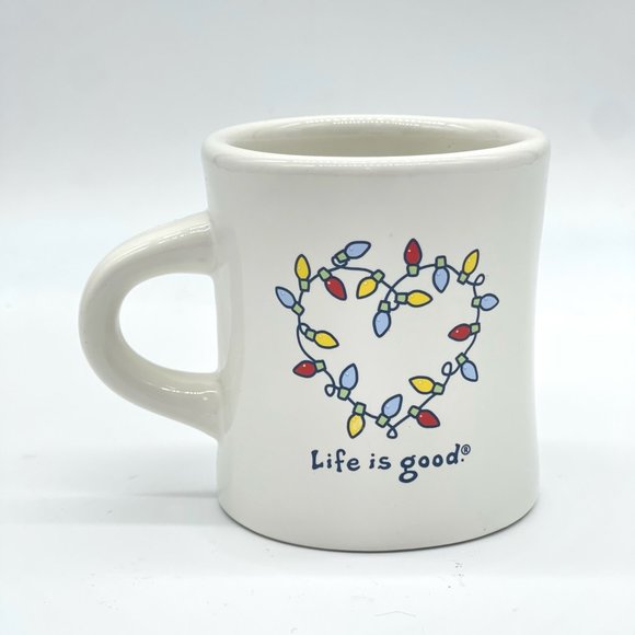 Life Is Good Do What You Like Like What You Do Coffee Mug Christmas Lights Heart - Picture 1 of 9